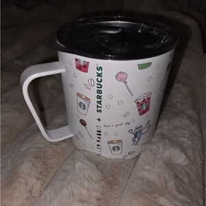 Starbucks White Coffee Mug with Lid roller rabbit
